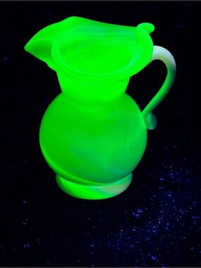Vintage Kanawha Glass Company Uranium Slag Glass Pitcher